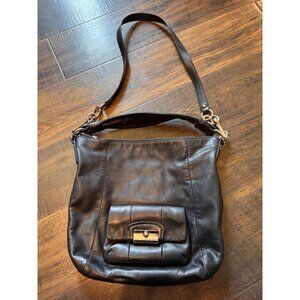 Coach Kristin Black Leather Hobo Shoulder Bag